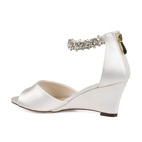 NiB Brinley Co. Women's Strappy Pump Evening Heels White Size 9.5 $70 RY1445 - Picture 2 of 4